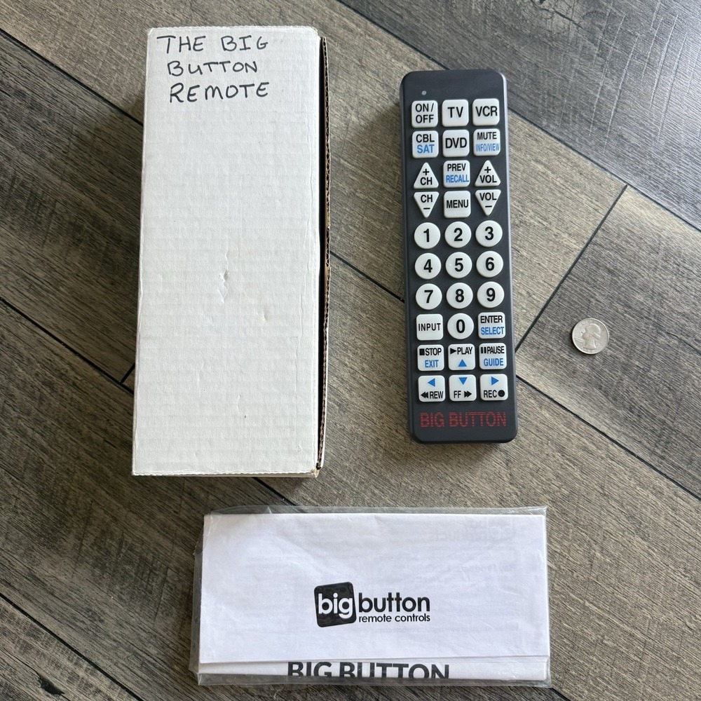 Big Button JUMBO Universal Remote Control BW-1220-US TV DVD VCR Large Korea Made